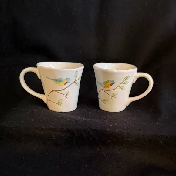 2 - Pier 1 Imports Hand Painted ‘Robin Bird’ Mugs - Picture 1 of 7